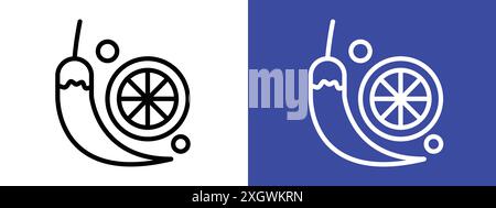 Spices icon logo sign vector outline in black and white color Stock Vector