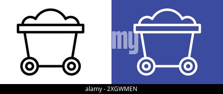 Trolley with coal icon.eps Stock Vector