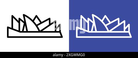 Sydney Opera House icon in outline design isolated on white background ...