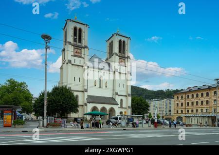 Salzburg, Austria. July 1, 2024.   exterior view of St. Andrew's Church in the city center Stock Photo