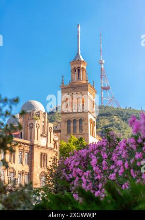 Buildings around the Rustaveli metro station where the Rustaveli Avenue starts from the First Republic Square, Tbilisi, Georgia. Stock Photo