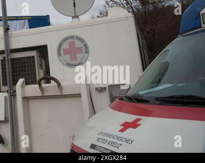 an emergency shelter or emergency sleeping place, refuge for people emergency shelter or emergency sleeping place Stock Photo