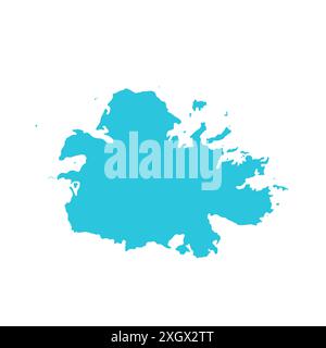 Island Antigua map icon. Caribbean sea. Isolated on white background. From blue icon set. Stock Vector