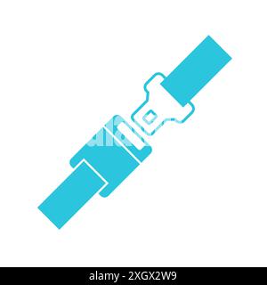 Seat belt icon. Isolated on white background. From blue icon set. Stock Vector