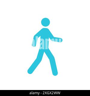 Walker icon. Isolated on white background. Brom blue icon set. Stock Vector