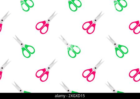 Seamless pattern of scissors. Vector illustration in flat style. Stock Vector