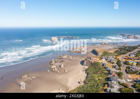 Drone Panorama of Face Rock Beach in Bandon Oregon Stock Photo - Alamy