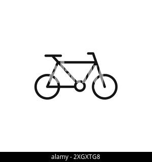 Biking icon logo sign vector outline in black and white color Stock Vector