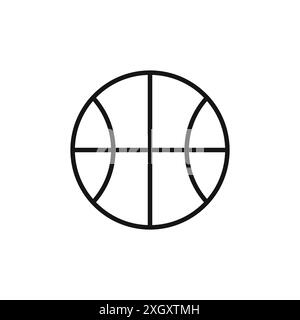 Basketball icon logo sign vector outline in black and white color Stock Vector