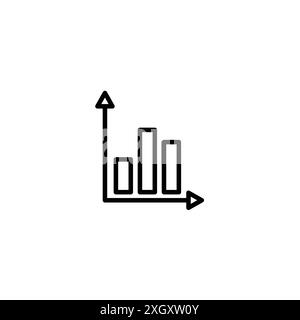 Chart histogram icon logo sign vector outline in black and white color Stock Vector