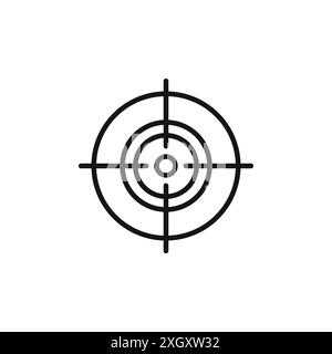 Bullseye pointer icon logo sign vector outline in black and white color Stock Vector