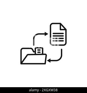 Data transfer icon logo sign vector outline in black and white color Stock Vector