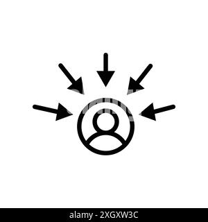 Centric consumer icon logo sign vector outline in black and white color Stock Vector