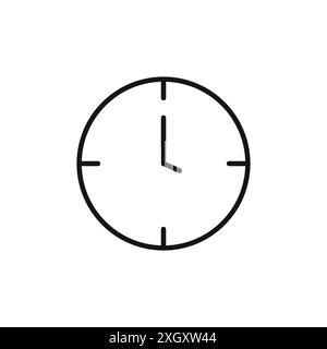Clock two icon logo sign vector outline in black and white color Stock Vector