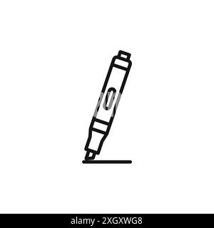 Highlighter icon logo sign vector outline in black and white color ...