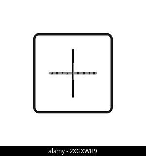 Plus icon logo sign vector outline in black and white color Stock Vector