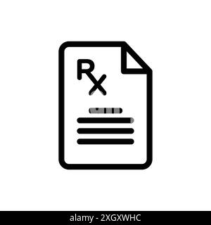 RX icon logo sign vector outline in black and white color Stock Vector ...