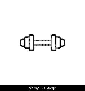 Gym icon logo sign vector outline in black and white color Stock Vector