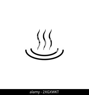 Onsen icon logo sign vector outline in black and white color Stock Vector