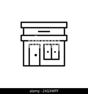 Store icon logo sign vector outline in black and white color Stock Vector