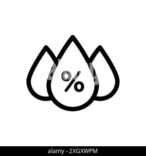 Humidity icon logo sign vector outline in black and white color Stock Vector