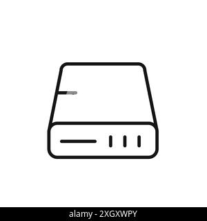 Hard Disk icon logo sign vector outline in black and white color Stock Vector