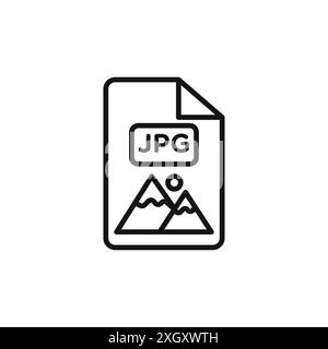 Jpg icon logo sign vector outline in black and white color Stock Vector