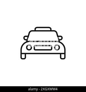 Taxi icon logo sign vector outline in black and white color Stock Vector