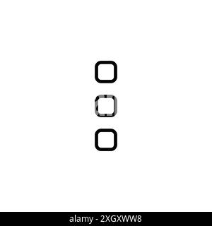 Menu dots icon logo sign vector outline in black and white color Stock Vector