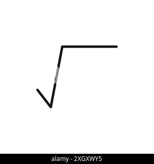 Square root icon logo sign vector outline in black and white color Stock Vector