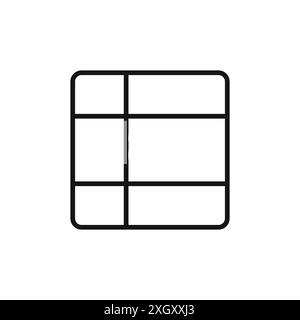 Table layout icon logo sign vector outline in black and white color Stock Vector