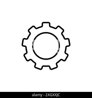 Settings icon logo sign vector outline in black and white color Stock Vector