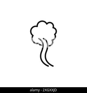 Smoke icon logo sign vector outline in black and white color Stock Vector