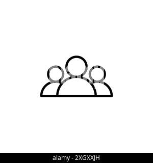 Users icon logo sign vector outline in black and white color Stock ...