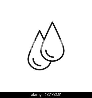 Water drop icon logo sign vector outline in black and white color Stock Vector