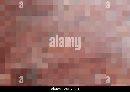 Geometric shape square pixel, polygon cube. Background from cubes. Background made of brown square pixels. Stock Photo