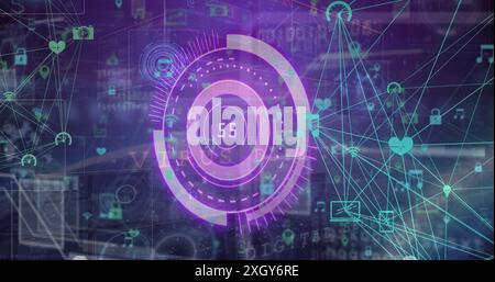 Image of numbers changing, scopes scanning and data processing. Global computing, networks and data processing concept digitally generated image. Stock Photo