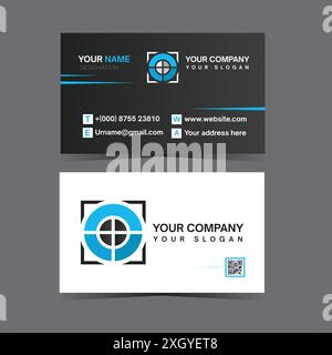 Premium creative business card design layout.Black business card stock vector template. Stock Vector