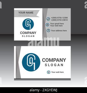 Professional corporate and modern business card design.Black and white business card vector template. Stock Vector