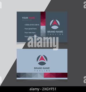 Professional and modern business card design template. Blue business card design. Stock Vector