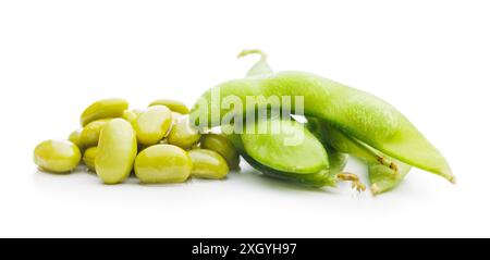 Edamame soy beans isolated on a white background. Stock Photo