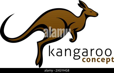 Kangaroo Australian Animal Design Mascot Icon Stock Vector