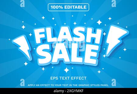 Editable text effect. Flash sale template. Retro style. Vector Stock Vector