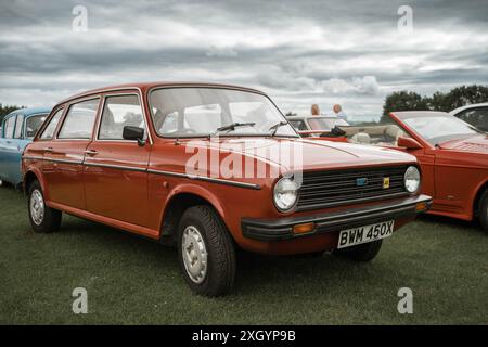 Red 1981 Austin Morris Maxi 2 at a classic car meet Stock Photo