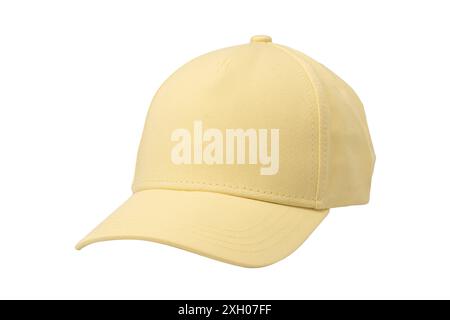 Yellow cap isolated on white background. Stock Photo
