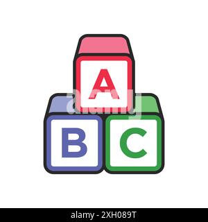 abc cubes icon vector design template in white background Stock Vector