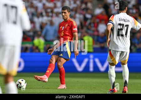 Rodri (Rodrigo Hernandez Cascante) (16) of Spain pictured during a soccer game between the national teams of Spain and Germany in the Quarter Final stage of the UEFA Euro 2024 tournament , on Thursday 5 July 2024  in Stuttgart , Germany . PHOTO SPORTPIX | David Catry Stock Photo