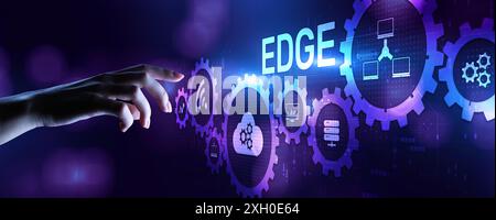 Edge computing networking internet technology concept on screen interface. Stock Photo
