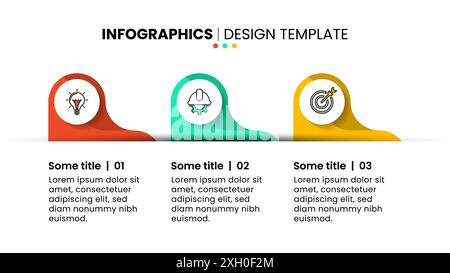 Infographic template with icons and 3 options or steps. Can be used for workflow layout, diagram, banner, webdesign. Vector illustration Stock Vector