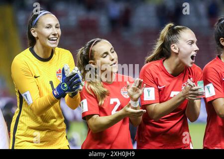 Goalkeeper Anna Karpenko, Zoe Burns, Mia Pante of Canada during the FIFA U-20 Women's World Cup Costa Rica match France v Canada on August 14, 2022. ( Stock Photo